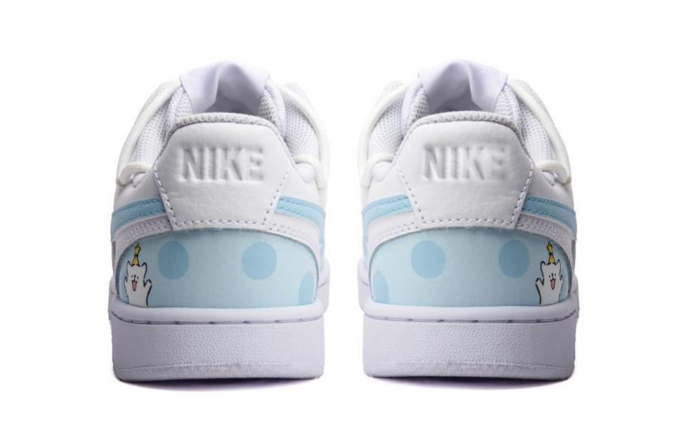Nike Court Vision 1 Low Anti Slip Wear Resistant Low Top Skateboard Shoes Women's White Blue купить в интернет-магазине Yoocart с быстрой доставкой по России.