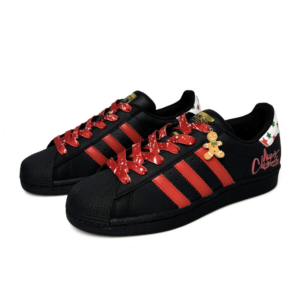 Adidas Originals SUPERSTAR Slip-Resistant Low-Top Skateboard Shoes Unisex Black Red