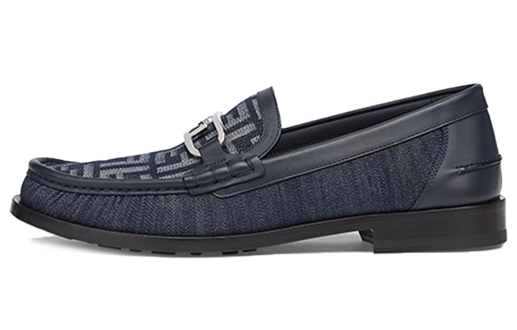 FENDI O'Lock Loafers Men's Blue