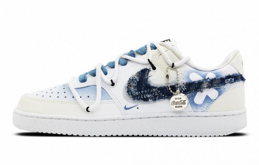 Nike Court Vision Skateboard Shoes Men Low-Top White/Blue