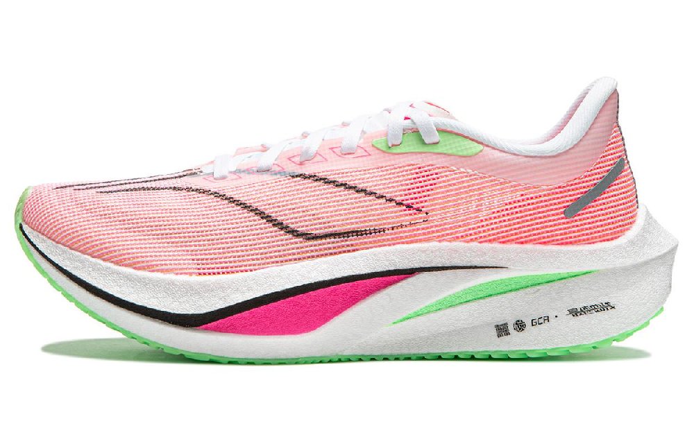 LINING Feidian 4 Challenger Running Shoes Women's Low top Pink/White/Orange