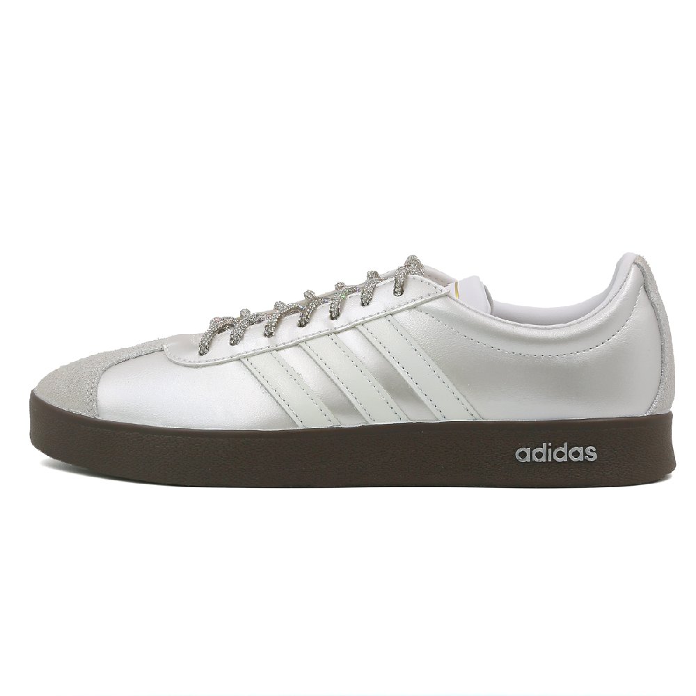 Adidas Neo VL Court 2.0 Brown Paper Silver Note Abrasion Resistant Low Top Skateboard Shoes Unisex Silver