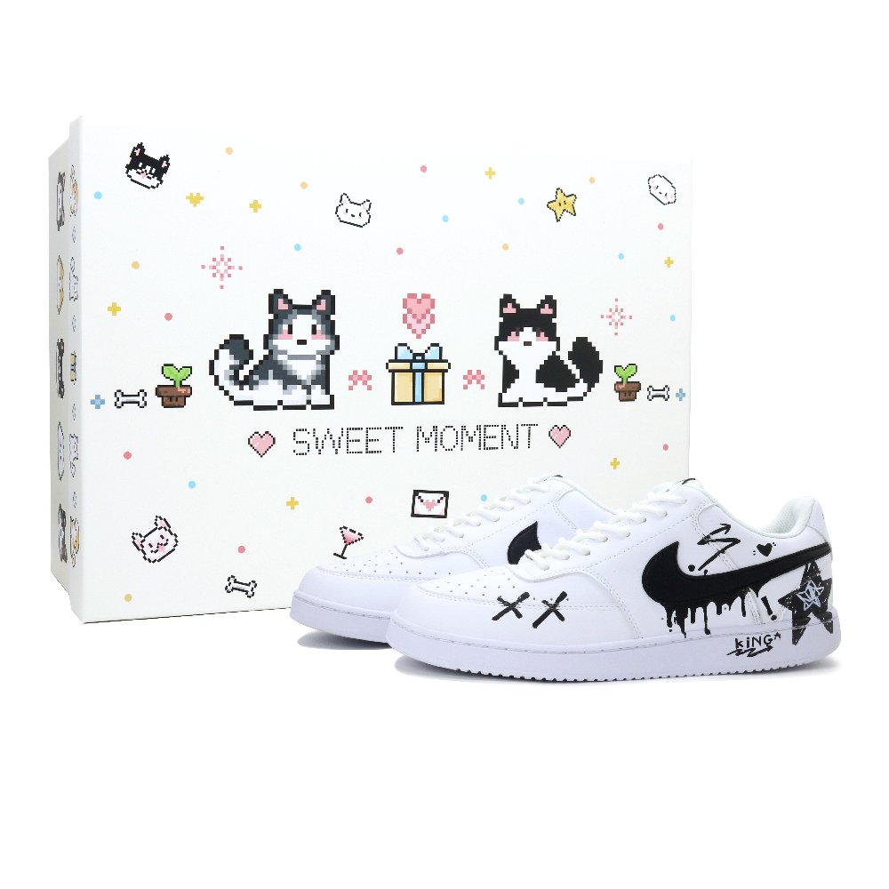 Nike Court Vision 1 Skateboard Shoes Unisex Low top Black White