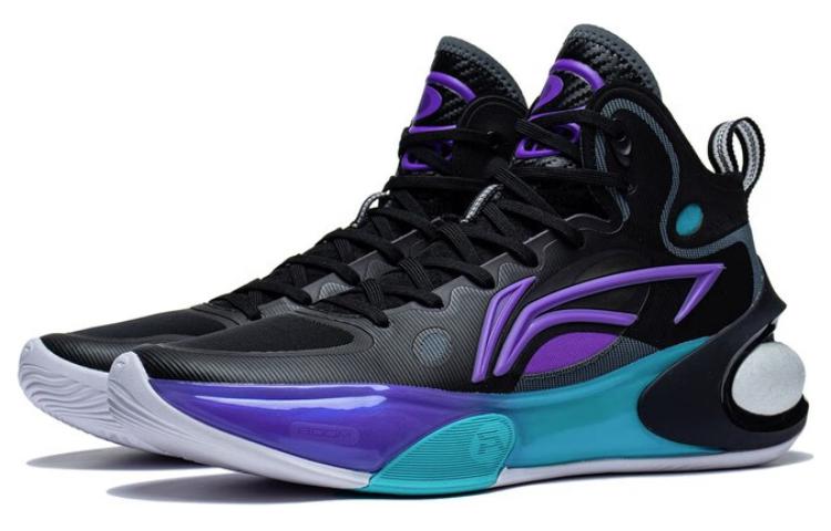 LiNing YuShuai 17 Cushioning, Wear Resistant Mid top Basketball Shoes Men's Black Purple купить в интернет-магазине Yoocart с быстрой доставкой по России.