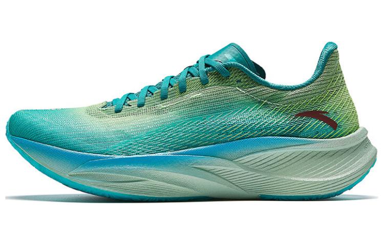 Anta Slip Resistant Breathable Low Top Long Distance Running Training Sprint Marathon Running Shoes Men's Green Blue