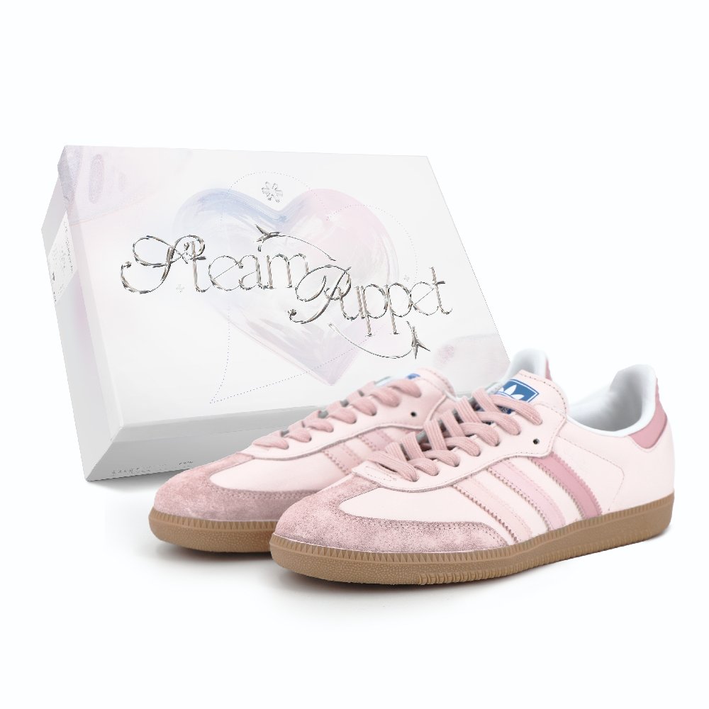 Adidas Originals SAMBA OG Low-Top Skateboard Shoes Unisex Pink White