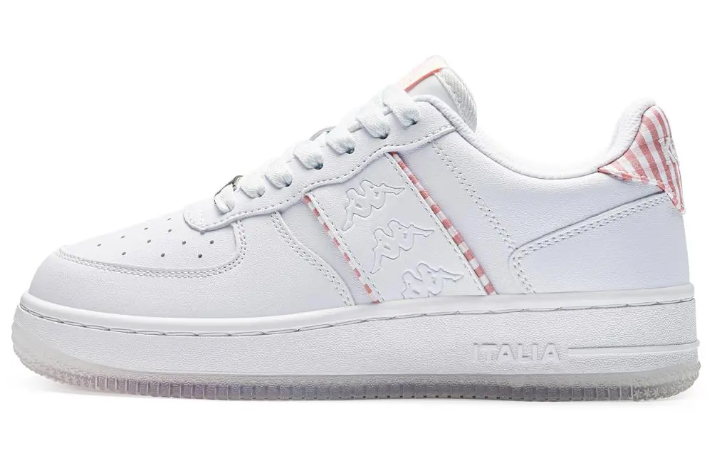 Kappa Back to Back Slip Resistant Abrasion Resistant Low top Skateboard Shoes Women's White Pink