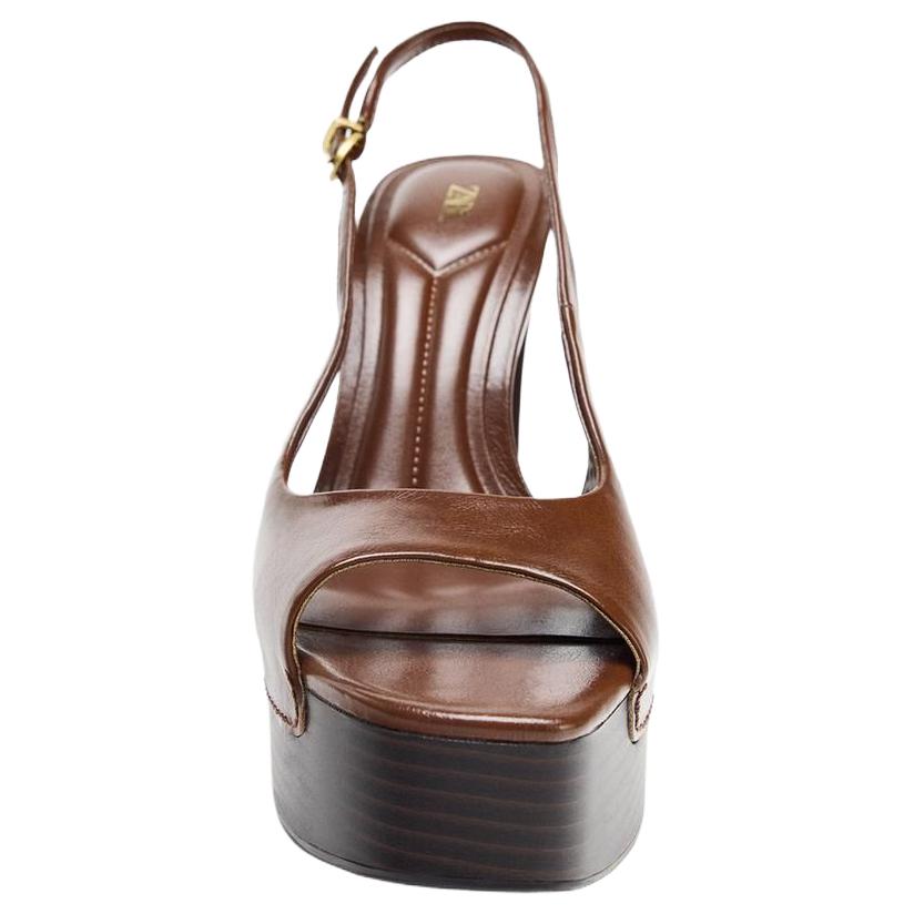 ZARA One Strap Sandals 13.5cm Women's Brown купить в интернет-магазине Yoocart с быстрой доставкой по России.