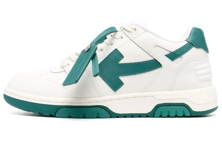 OFF WHITE Out Of Office Ooo Low Tops White Green FW22