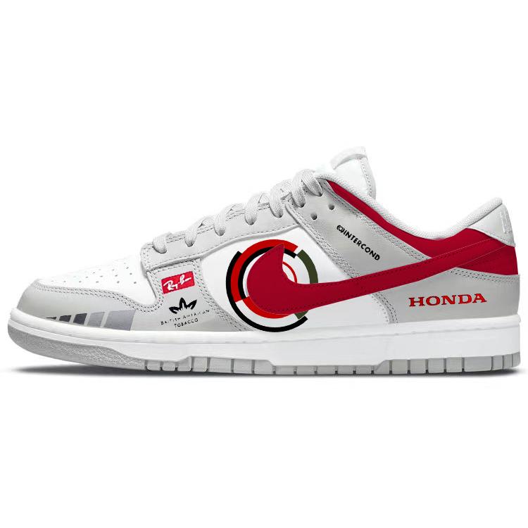 Nike Dunk Tech Vision Red Alert Anti-Slip Wear-Resistant Low-Top Skateboard Shoes Men's Gray White Red