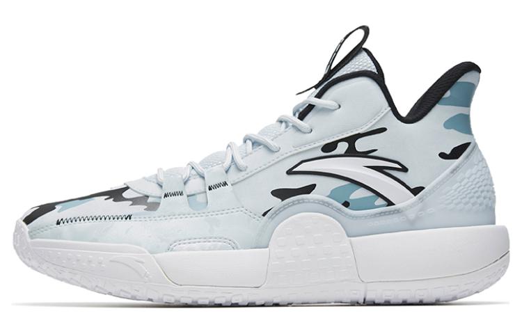 Anta Slip Resistant, Breathable, And Resilient Mid Top Performance Basketball Shoes Teal Blue