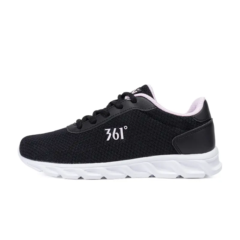 361° Cushioning Wear-Resistant Low-Top Casual Running Shoes Women's Black White Pink