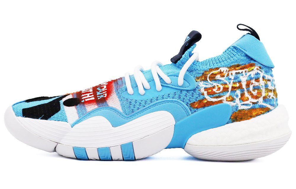 Adidas Trae Young 2.0 Non-slip Wear-resistant Shock Absorption Low-Top Basketball Shoes Men's Blue