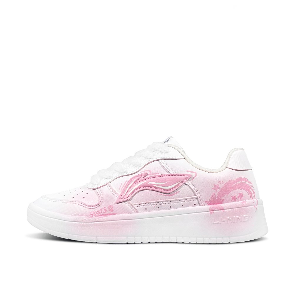 LiNing Pontoon Boats Slip Resistant, Abrasion Resistant, Breathable Low Top Skateboard Shoes Women's Shooting Stars