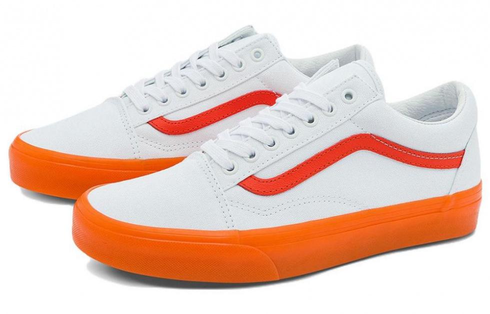 Vans Old Skool Casual Low Top Skate Shoes Small Orange Side Stripe Unisex 'White' купить в интернет-магазине Yoocart с быстрой доставкой по России.
