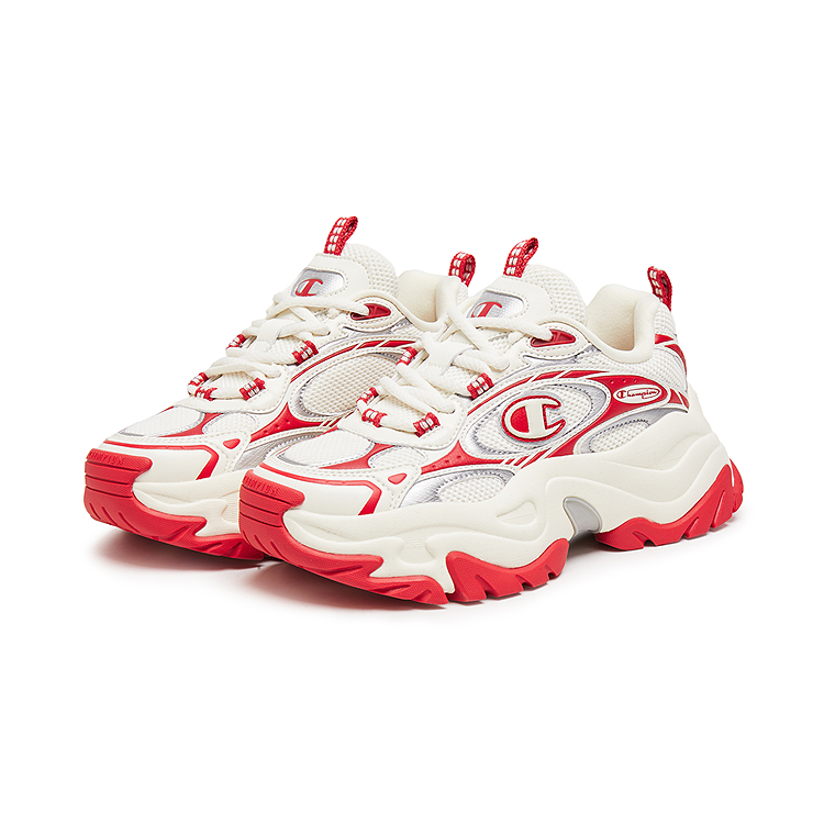Champion Nebula Layered Balance Low Top Chunky Sneakers Women's Milk White/Aurora Red купить в интернет-магазине Yoocart с быстрой доставкой по России.