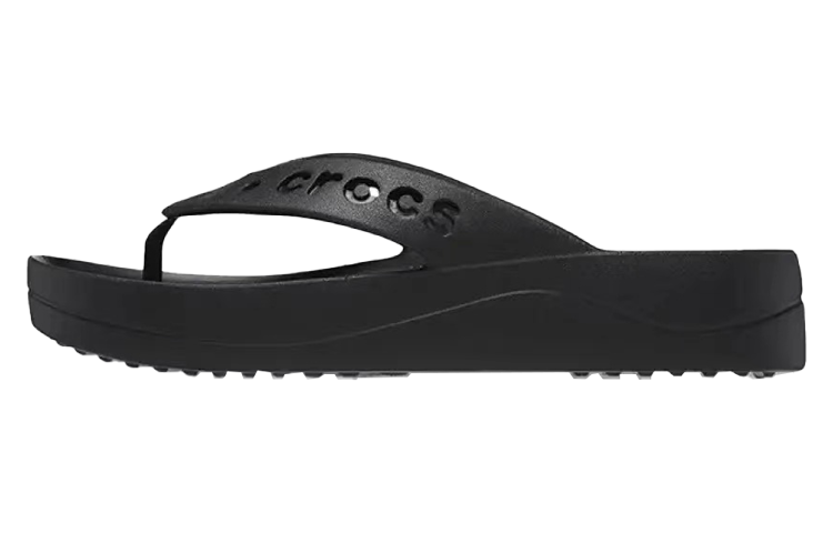 Crocs Baya Platform Cut Out Detail Flip Flops 'Black' Women's