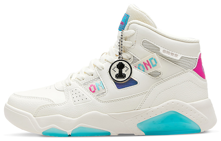 361° Cushioning Wear-Resistant High-Top Skateboard Shoes Women's White Cyan