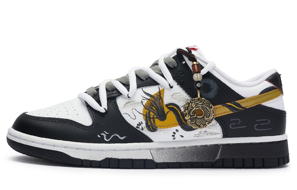Nike Dunk 811 Manufactured Dragon Low-Top Skateboard Shoes Men's Black White Gray