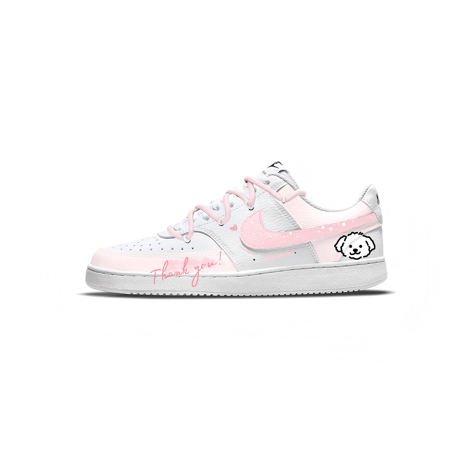 Nike Court Vision 1 Cute Puppy Slip Resistant Abrasion Resistant Low top Skateboard Shoes Unisex