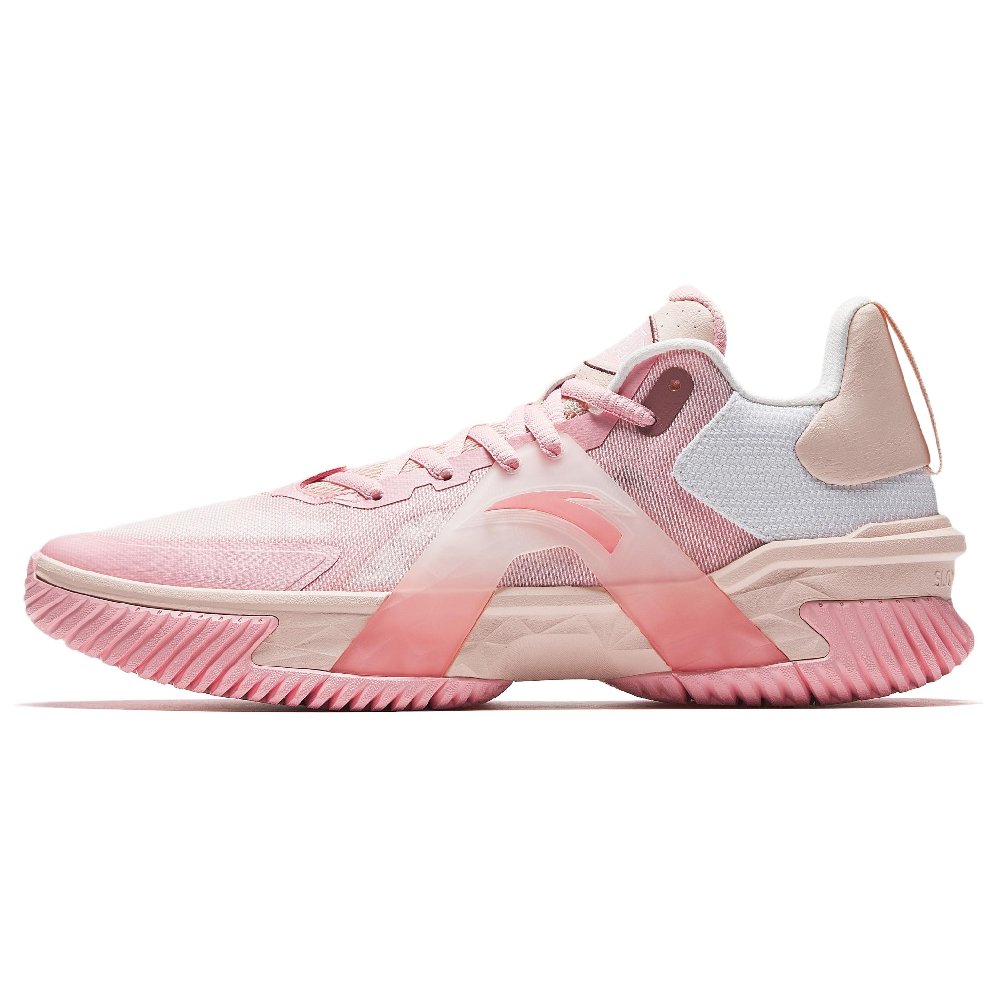 Anta Space 5 Cushioning, Slip Resistant, And Abrasion Resistant Low Top Basketball Shoes Men's Pink
