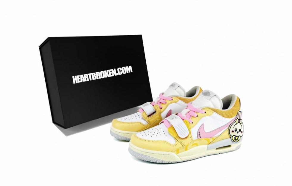 JORDAN Legacy 312 Vintage Basketball Shoes Women's Low Top Pink/Yellow