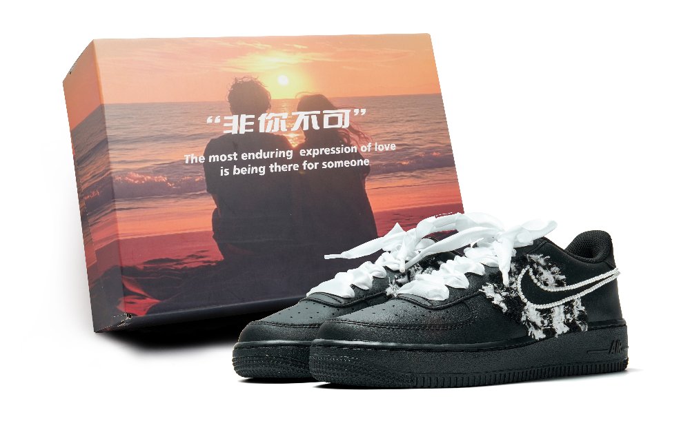 Nike Air Force 1 Low Top Skateboard Shoes Women's Black