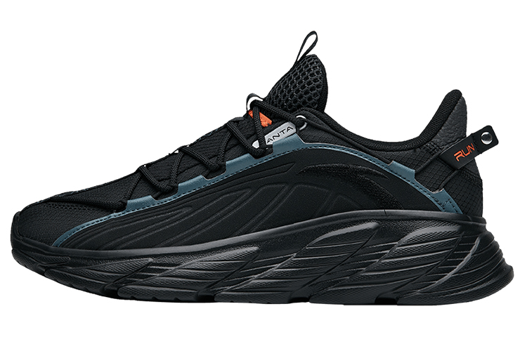 Anta Running Collection Shock Absorbers Slip Resistant Abrasion Resistant Low top Running Shoes Men's Black Green