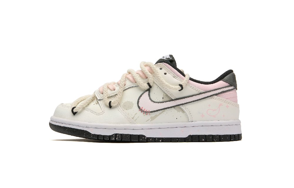 Nike Dunk Impact-Resistant Quick-Drying Wear-Resistant Low-Top Skateboard Shoes GS Beige Pink