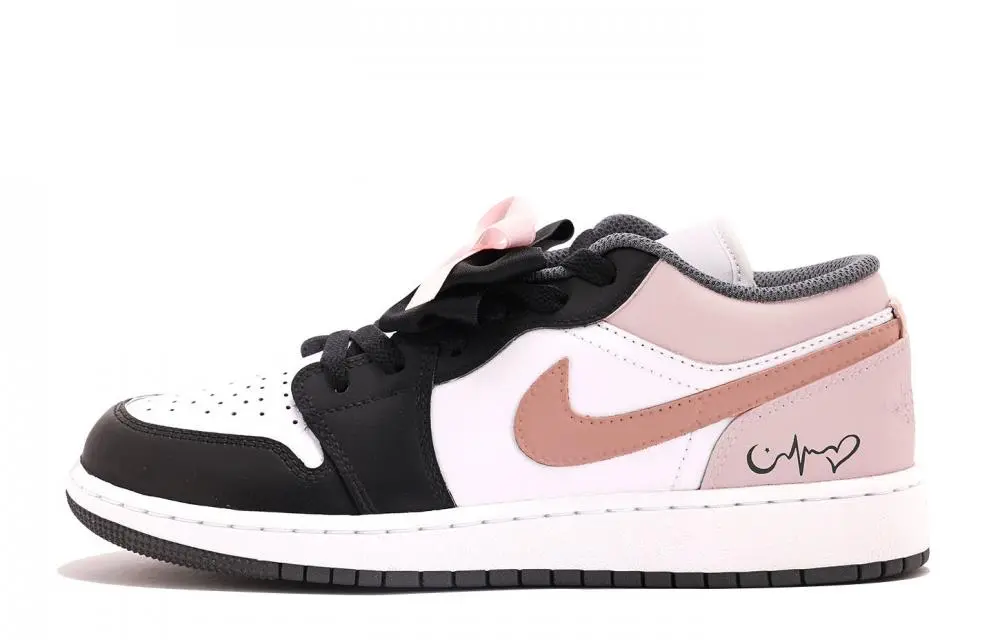 Jordan 1 Abrasion Resistant Coverage Low top Vintage Basketball Shoes Unisex Pink