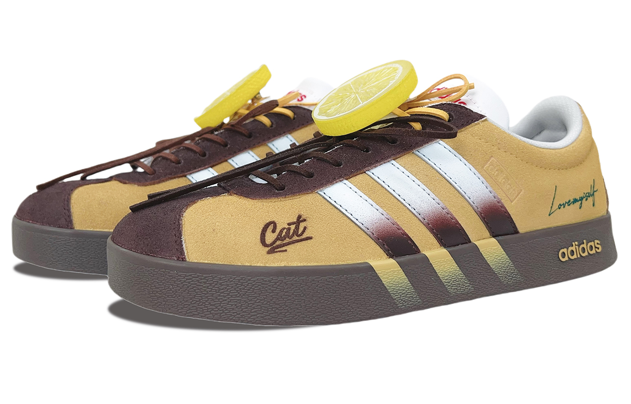 Adidas VL COURT 2.0 Abrasion Resistant Low top Skateboard Shoes Unisex Yellow Brown купить в интернет-магазине Yoocart с быстрой доставкой по России.