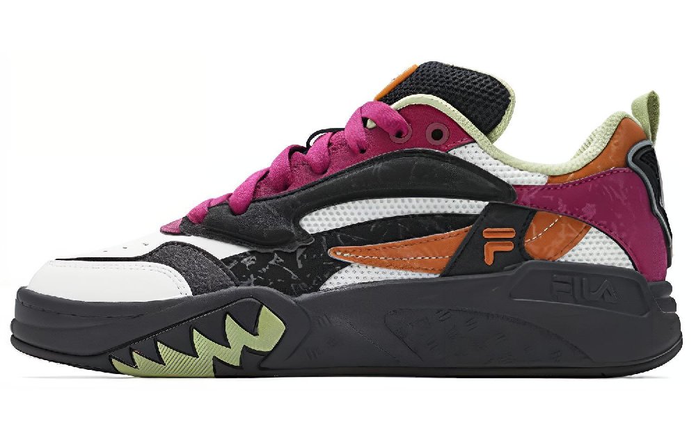 FILA Slip-Resistant Low-Top Vintage Basketball Shoes Women's Pink White Black