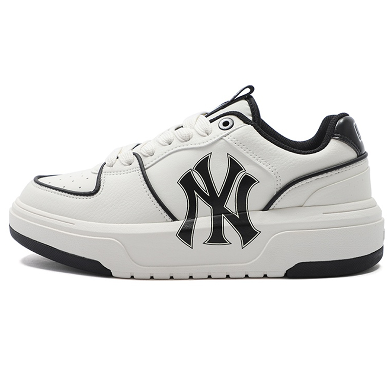 MLB New York Yankees Wear-Resistant Low-Top Skateboard Shoes Unisex Brown White Black