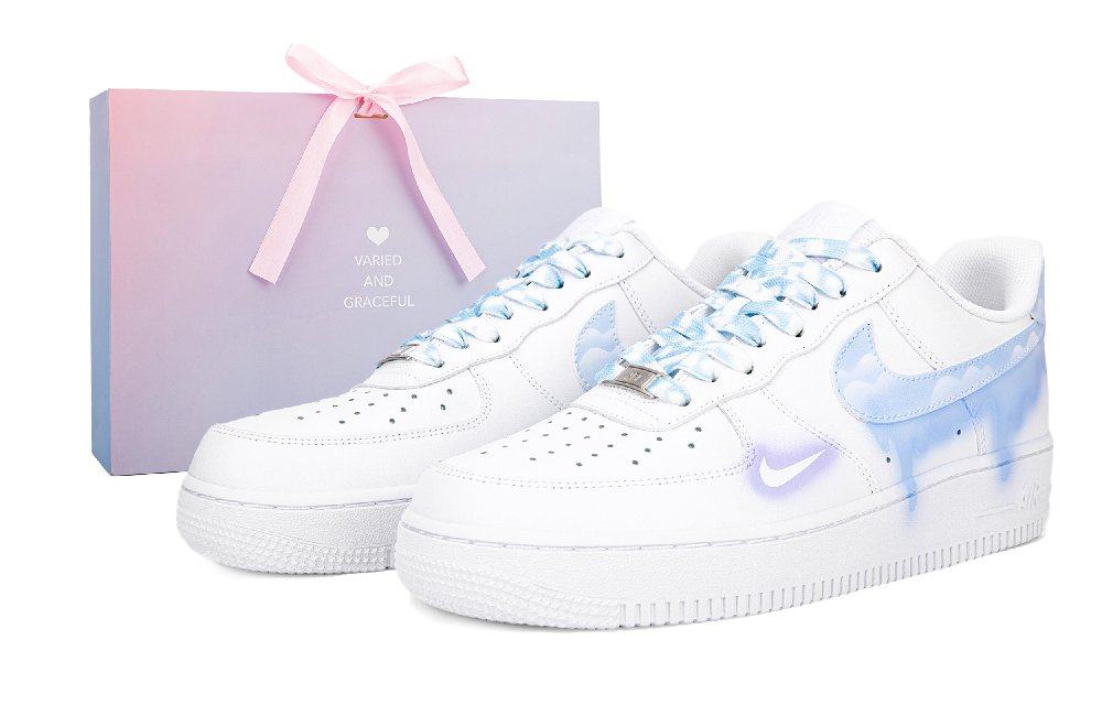 Nike Air Force 1 Air Force 1 Slip Resistant, Abrasion Resistant, Lightweight Low Top Skateboard Shoes Men's Blue White