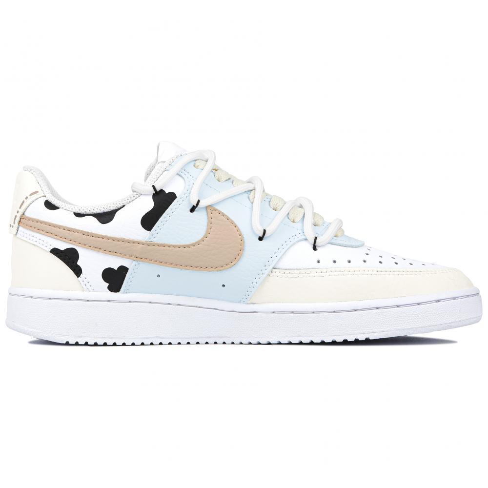 Nike Court Vision 1 Cow Paradise Wear-resistant And Lightweight Low-Top Skateboard Shoes Women's Beige Blue купить в интернет-магазине Yoocart с быстрой доставкой по России.