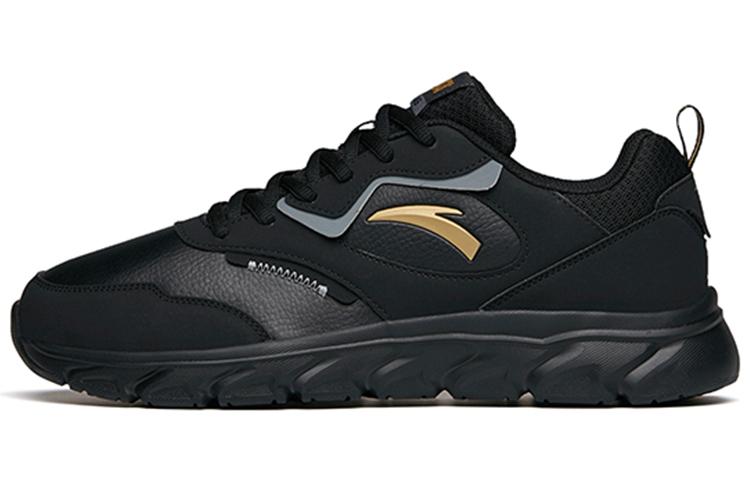 Anta Low Top Casual Running Shoes Men's Black Gray Gold