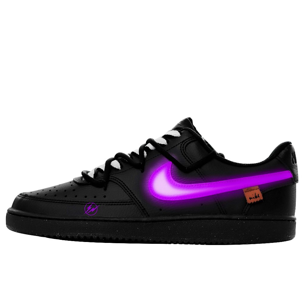 Nike Court Vision Anti-Slip Wear-Resistant Low-Top Skateboard Shoes Unisex Black Purple