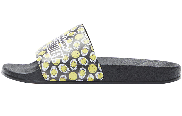 Smiley X Champion Slide Slippers Unisex Black