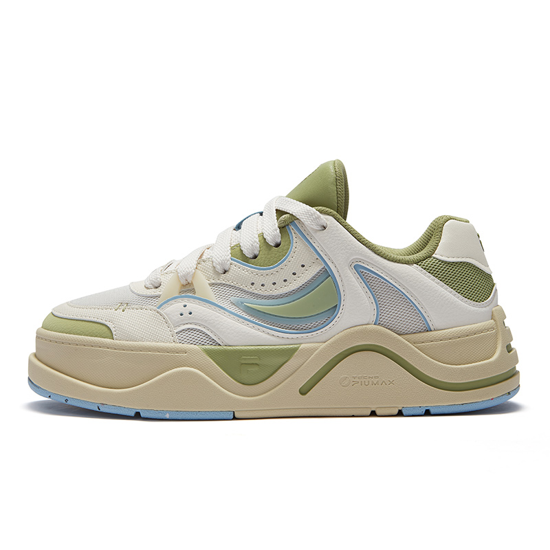 FILA FUSION 50-50 Slip-Resistant Low-Top Skateboard Shoes Women's White Green