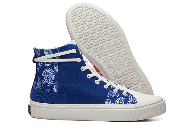 FILA FUSION Canvas Shoes Women's High-Top Dark Blue/Fire Red купить в интернет-магазине Yoocart с быстрой доставкой по России.