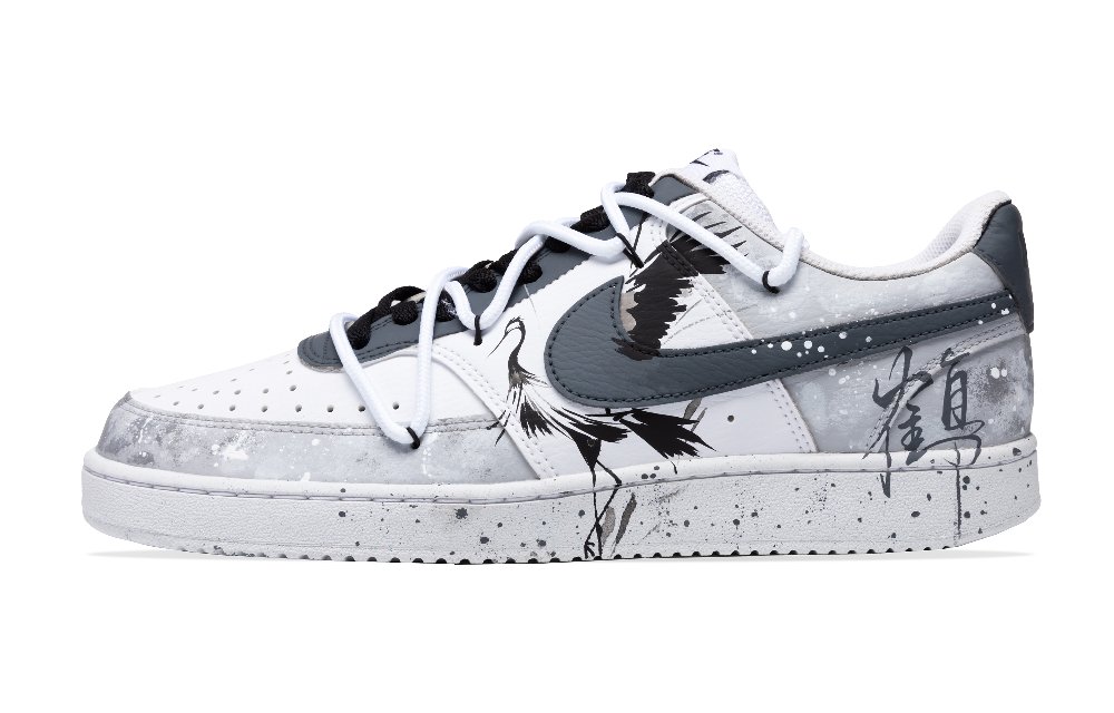 Nike Court Vision 1 Slip-Resistant Low-Top Skateboard Shoes Men's Gray