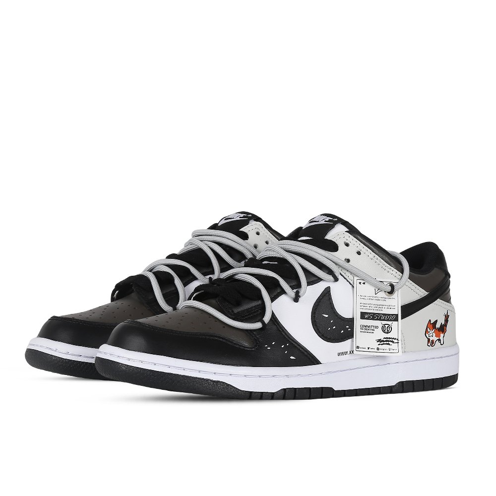 Nike Dunk Skateboard Shoes Women's Low-Top Black White Brown