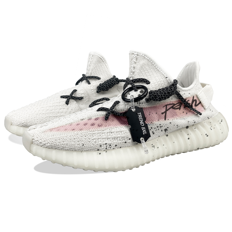 Adidas Originals Yeezy Boost 350 V2 Wear-Resistant Low-Top Casual Shoes Unisex White Pink