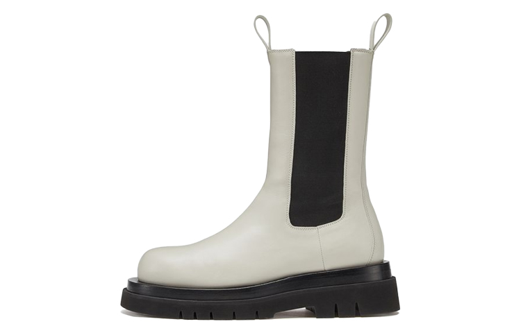 Bottega Veneta Lug Chelsea Short Chelsea Boots Women's White Black