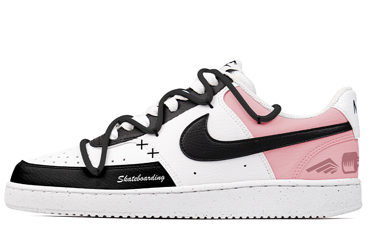 Nike Court Vision 1 Anti-Slip Wear-Resistant Low-Top Skateboard Shoes Men's Black Pink