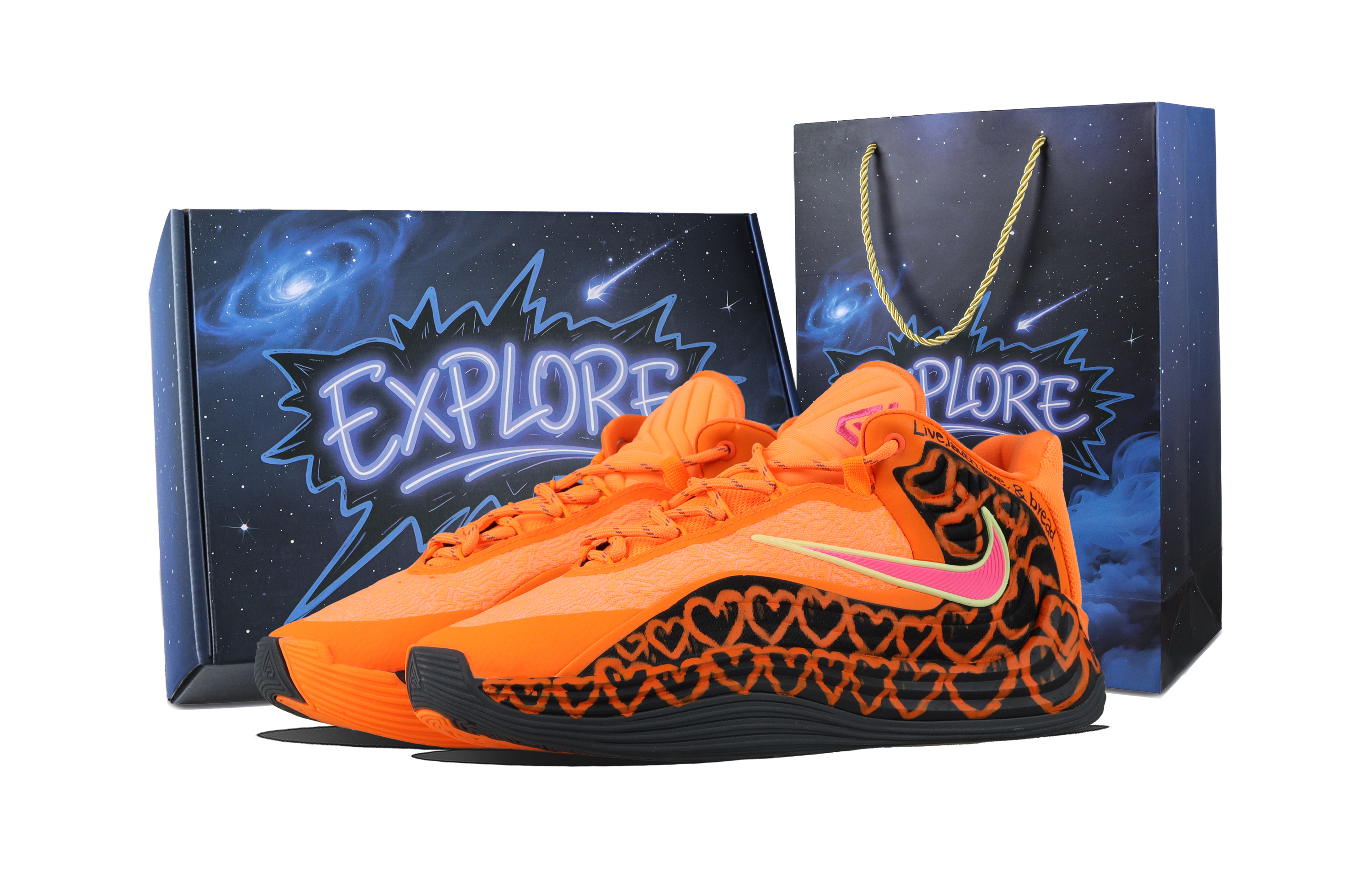 Nike Giannis Freak 7 Wild Love Fiery Orange Abrasion Resistant Mid top Basketball Shoes Unisex
