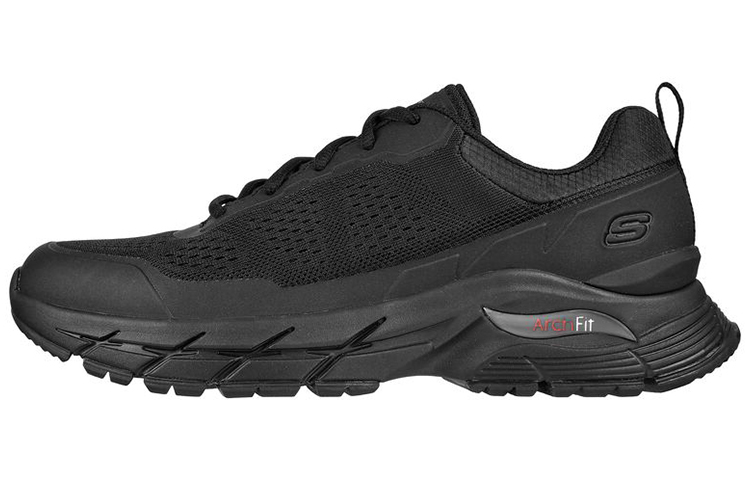 Skechers ARCH FIT BAXTER Abrasion Resistant Breathable Low Top Casual Shoes Men's All Black
