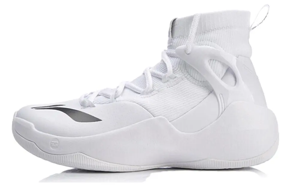 LiNing SONIC 6 V2 Cushioning Slip Resistant Coverage High top Basketball Shoes Men's White