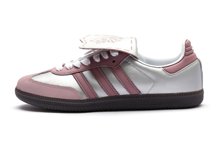 Adidas Originals Samba OG Low-Top Skateboard Shoes Unisex Silver Pink