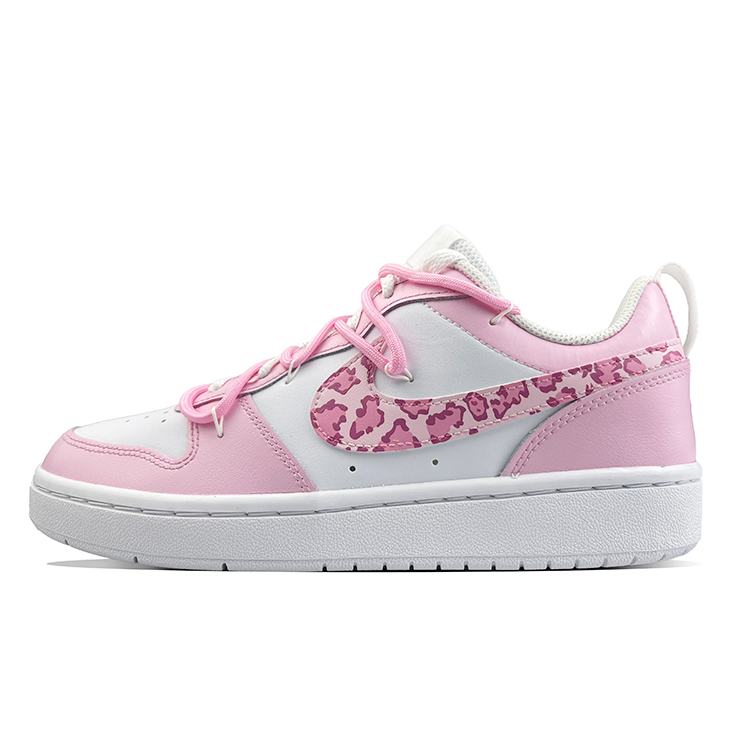 Nike Court Borough Low Slip-Resistant Cushioning Wear-Resistant Low-Top Skateboard Shoes GS Pink White
